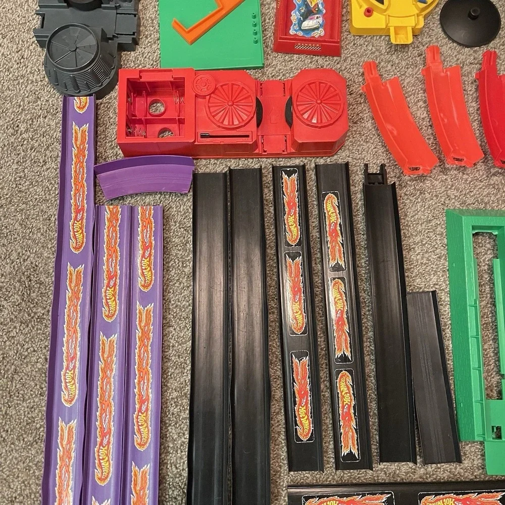 Hot Wheels Flame Track Lot Vintage 80s 90s  Connectors Shooters Track‎ Lot